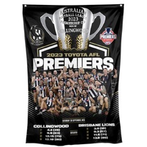 Collingwood Magpies 2023 Premiers Team Wall Flag