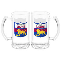 Brisbane Lions AFL First 18 Stein Glass