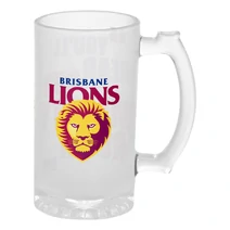 Brisbane Lions AFL Frosted Stein 500ml