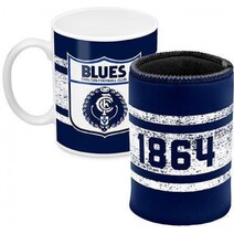 AFL Mug & Can Cooler Pk Carlton Blues