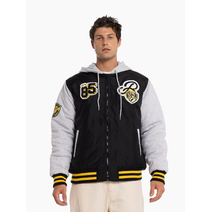 Richmond Tigers AFL Mens Patchworks Bomber Jacket | BLACK