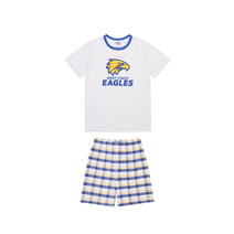 West Coast Eagles AFL Kids Check PJ Set
