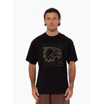 West Coast Eagles AFL Mens 2 Tone Logo Tee