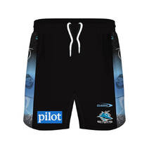 Cronulla Sharks NRL CLASSIC Mens Indigenous Training Short | Blue/ Black