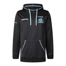 Cronulla Sharks NRL Mens 2025 Pullover Hoodie | Black