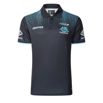 Cronulla Sharks 2025 NRL CLASSIC Mens Media Polo | Black