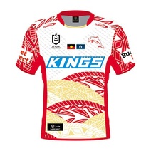 Redcliffe Dolphins CLASSIC NRL Mens Indigenous Guernsey | Red/ White