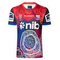 Newcastle Knights 2025 NRL Classic Mens Indigenous Jersey | Red/Blue