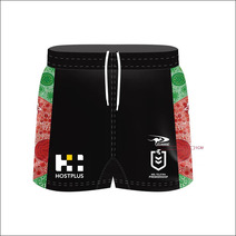 South Sydney Rabbitohs CLASSIC NRL  Mens Indigenous Playing Shorts | Black/ Green/ Red