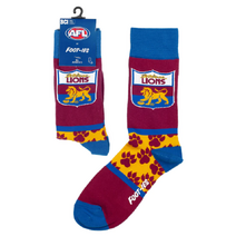 Brisbane Lions AFL Heritage Pattern Sock - Mens Size 8-13