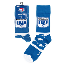 North Melbourne Kangaroos AFL Heritage Pattern Sock - Mens Size 8-13