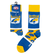 West Coast Eagles AFL Heritage Pattern Sock - Mens Size 8-13