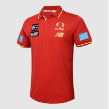 Gold Coast Suns 2025 AFL NEW BALANCE Mens Media Polo | RED