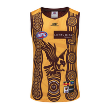 Hawthorn Hawks 2025 AFL ISC Mens Indigenous Guernsey | Gold/Brown