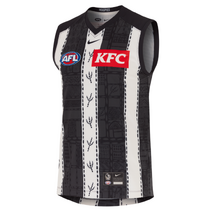Collingwood Magpies 2025 AFL NIKE Mens Indigenous Guernsey | Black/ White