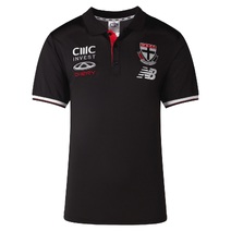 St Kilda Saints NEW BALANCE AFL Mens Media Polo | Black