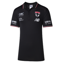 St Kilda Saints 2025 AFL NEW BALANCE Mens Media Polo | Black