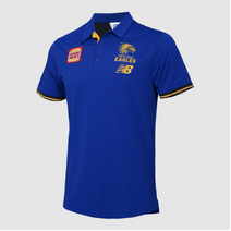 West Coast Eagles 2025 AFL NEW BALANCE Mens Media Polo | BLUE