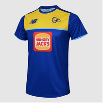West Coast Eagles 2025 AFL NEW BALANCE Mens Training Tee | Blue/Yellow