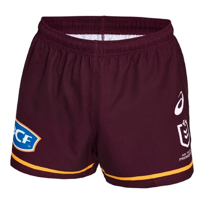 Brisbane Broncos 2026 NRL ASICS Mens Home Shorts | Maroon