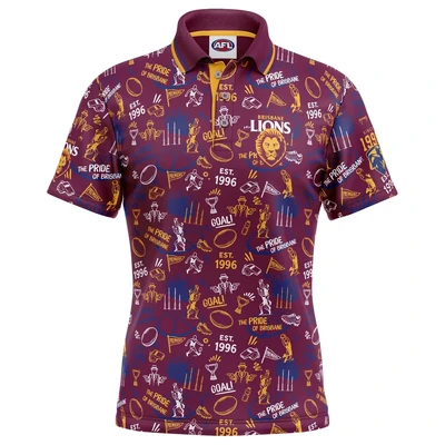 Brisbane Lions AFL Mens Scrambler Golf Polo