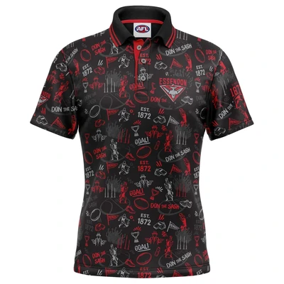 Essendon Bombers AFL Mens Scrambler Golf Polo