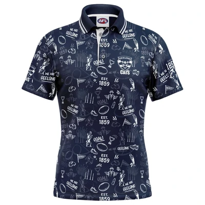 Geelong Cats AFL Mens Scrambler Golf Polo
