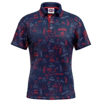 Melbourne Demons AFL Mens Scrambler Golf Polo