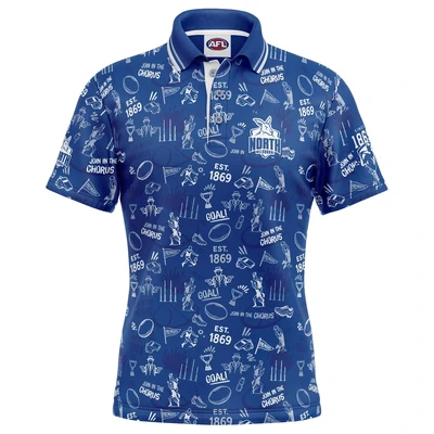 North Melbourne Kangaroos AFL Mens Scrambler Golf Polo